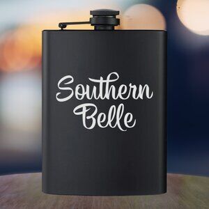 Personalized Engraved Country Southern Girl Black Flask